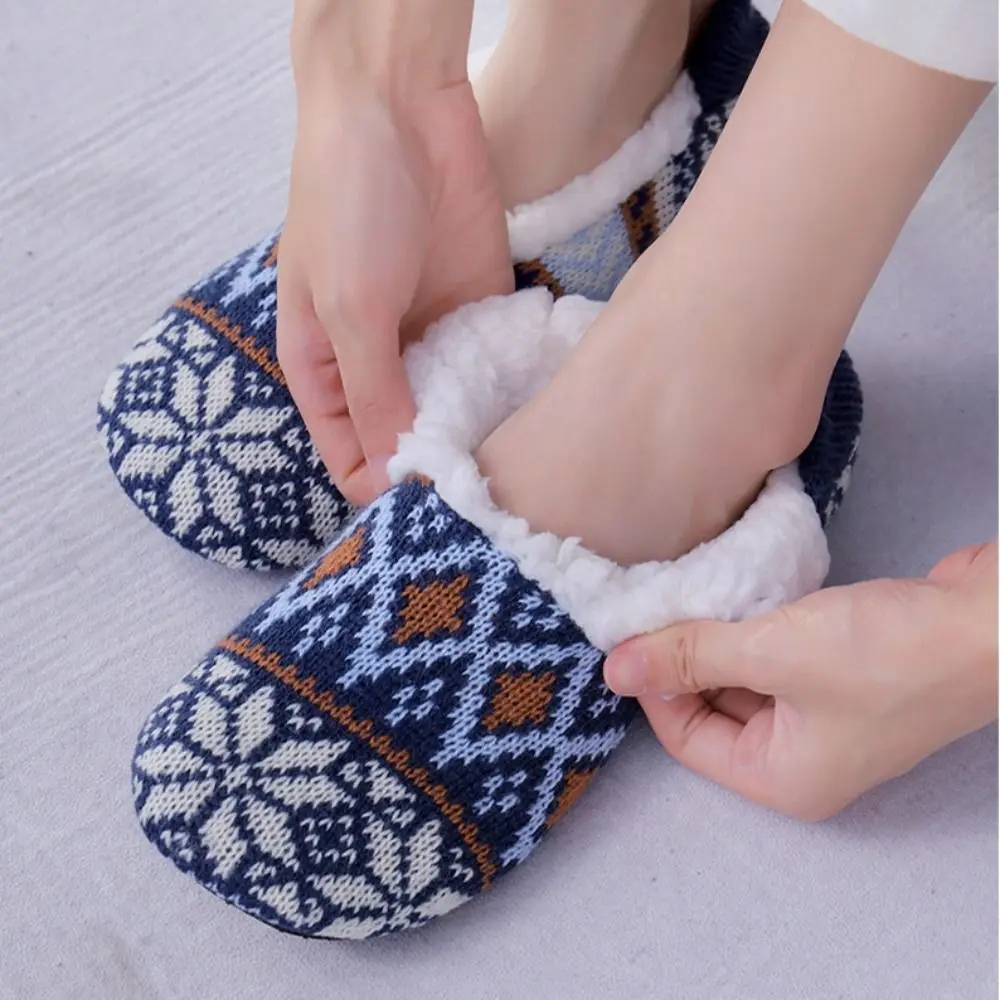 Fashion Snow Fleece Socks Women Lattice Plush Sleeping Socks Warm Soft Thicken Velvet Socks Girls