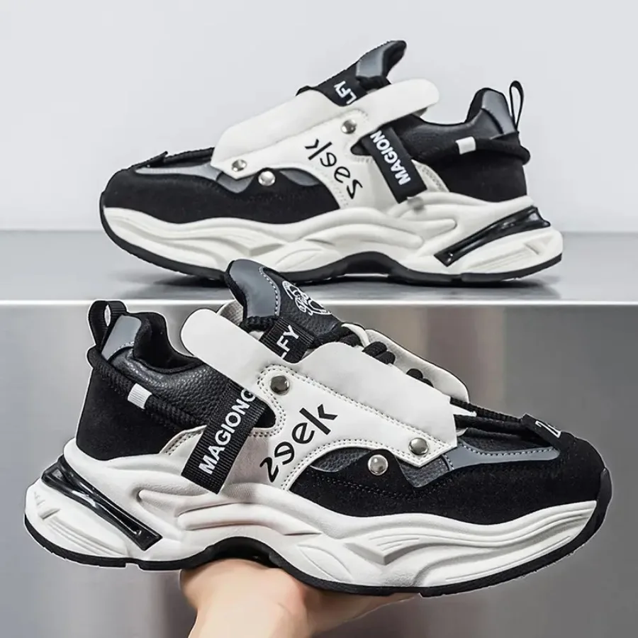 

Новые мужские кроссовки на толстой подошве с уникальным дизайном, стильные, на шнуровке, повседневные, модные, спортивные.