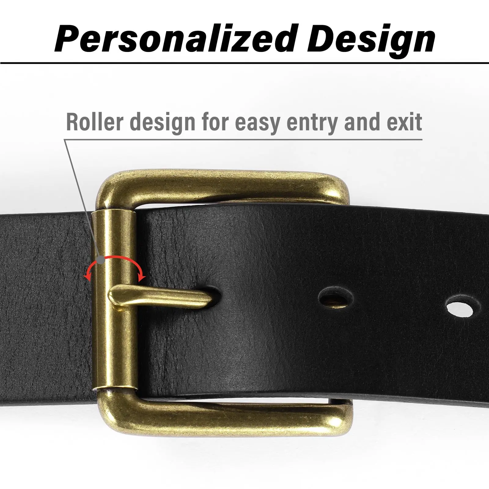 Hebillas de Metal de latón macizo para hombre, hebilla de rodillo para cinturón, pantalones vaqueros, cinturones individuales, cierre de cabeza, manualidades de alta resistencia, 40mm, 1 ud.