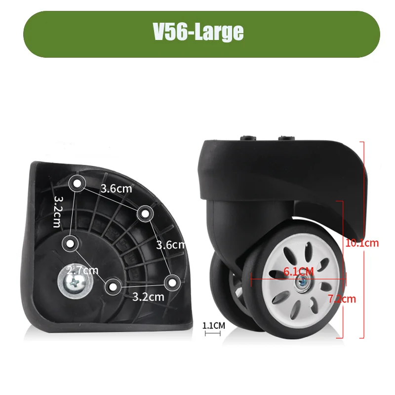 For Samsontie V56 Luggage Caster 360 Rotation Single Wheel Replacement Trolley Case Roller Wear Resistant Repair Smooth Rolling