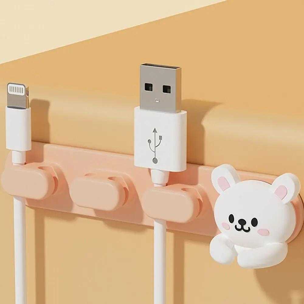 Strong Adhesive Self-Adhesive Cable Clip Cute Animal Design Desktop Organiser Cable Organizer Cord Winder Clip Mouse