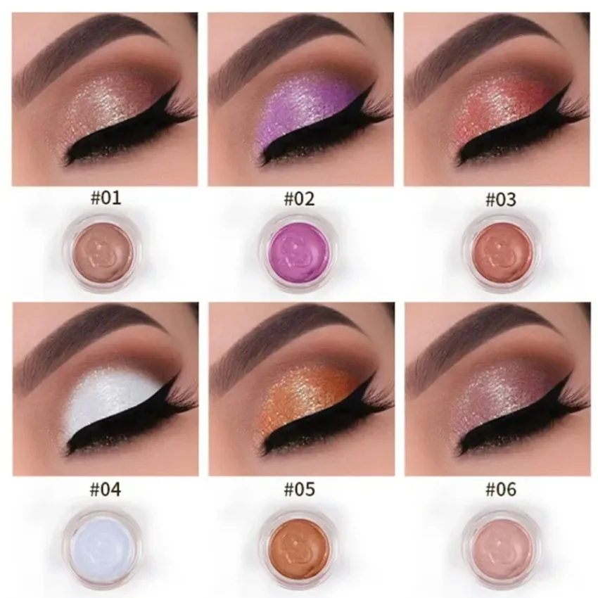 

Private Label 6colors Waterproof Eyeshadow Cream Smooth Long-lasting Glitter High Pigment Lightweight Crystal Jelly Eye Shadow