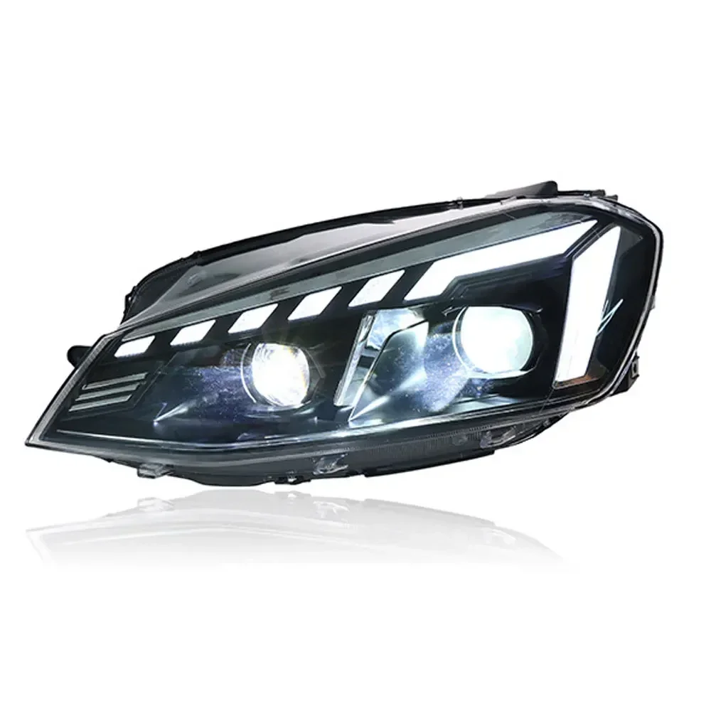 تصفيف السيارة المصابيح الأمامية لشركة فولكس فاجن Golf7 جولف 7 MK7 أودي LED المصباح 2013-2018 رئيس مصباح DRL إشارة العارض عدسة السيارات #5