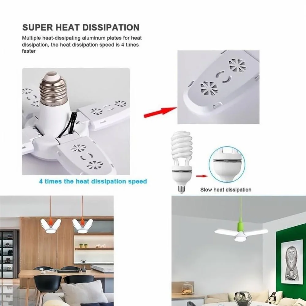 Imagem -05 - Dobrável Lâmpada Led Fan Blade Light Timing Lamp Luz de Teto com Controle Remoto ac 85v265v E27 38w