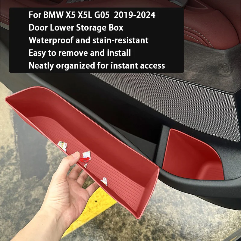 

Front Door Side Storage Rack Side Storage Box Car Slot Tray Organizer Accessories For BMW X5 X5L G05 2019-2024