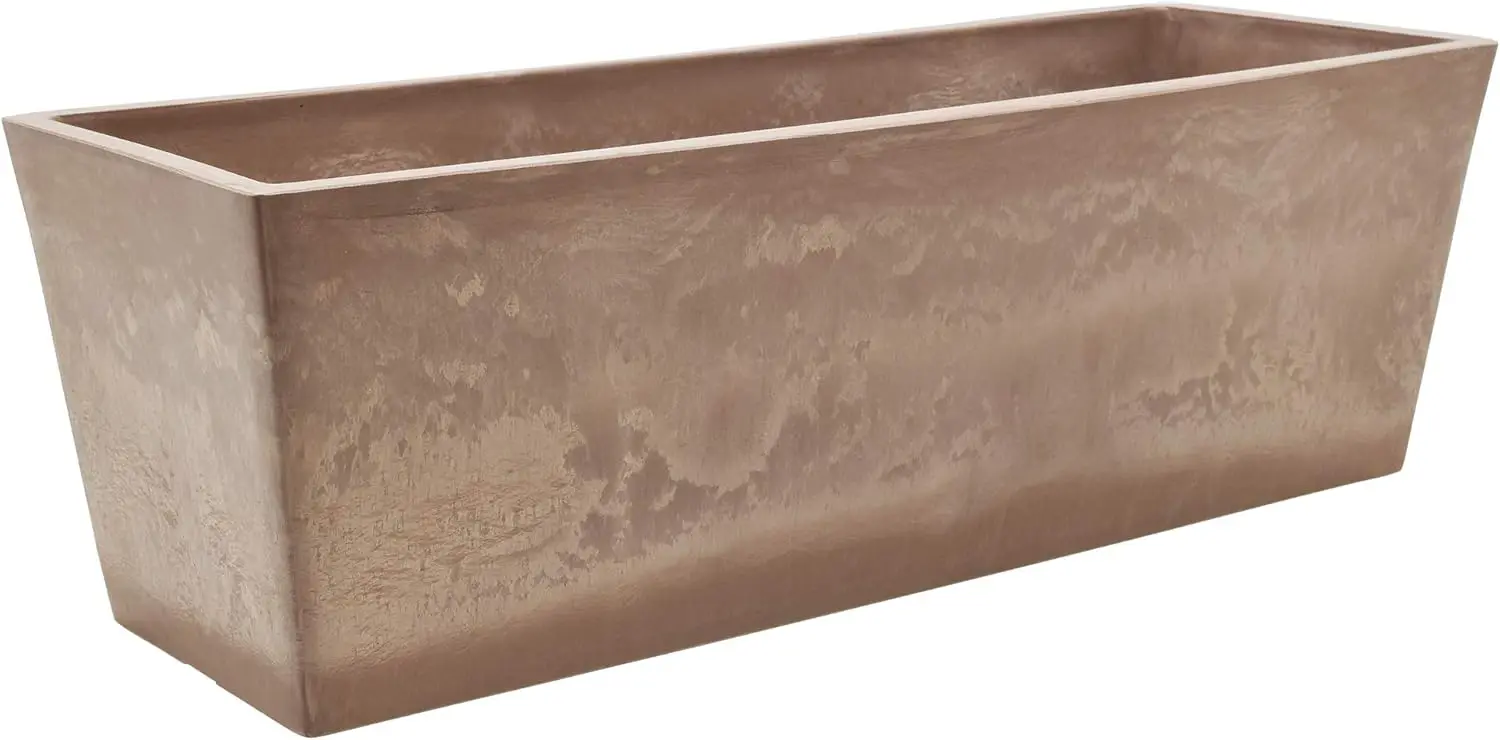 

Серо-коричневый композитный плантатор для оконных коробок, 25,5x9 дюймов, для использования в помещении и на открытом воздухе, без дренажного отверстия