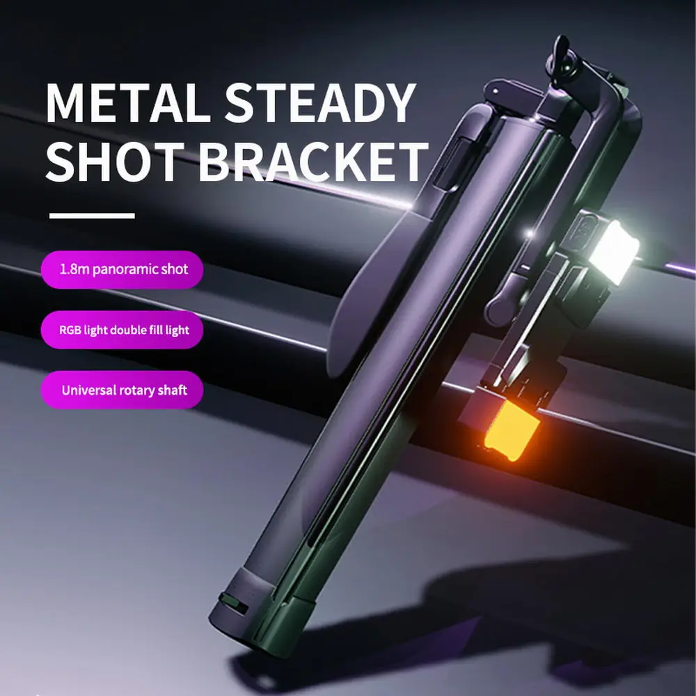 1.8M Bluetooth Selfie Stick statyw z lampką wypełniania do Xiaomi iPhone Samsung nagrywanie wideo na żywo z uchwytem na telefon