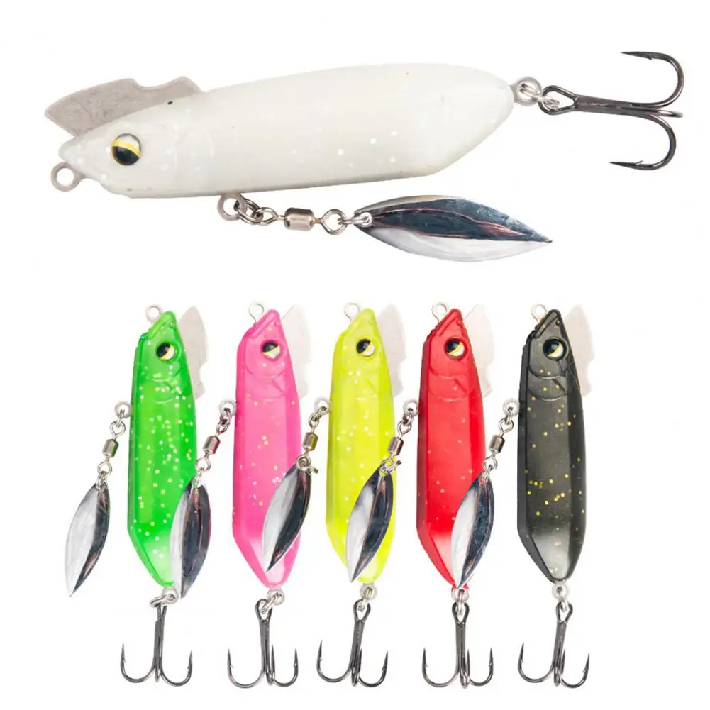 

Fishing Bait with Sharp Fish Hook Sinking Vib Hard Lure with Spinner Blade Hook Long Casting Rotating Sequin Bait for Freshwater