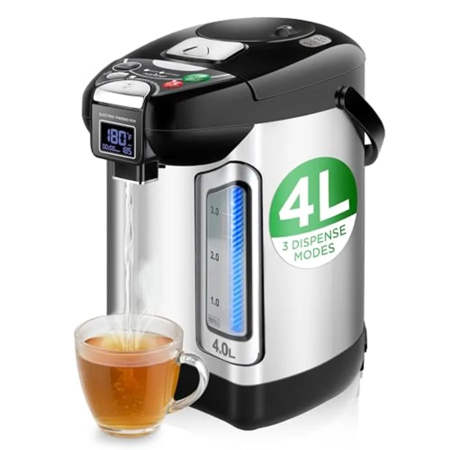 Digital Water Boiler and Warmer 4L Stainless Electric Hot Water Dispenser with LCD Display Rotating Base Keep Warm Auto Shut Of