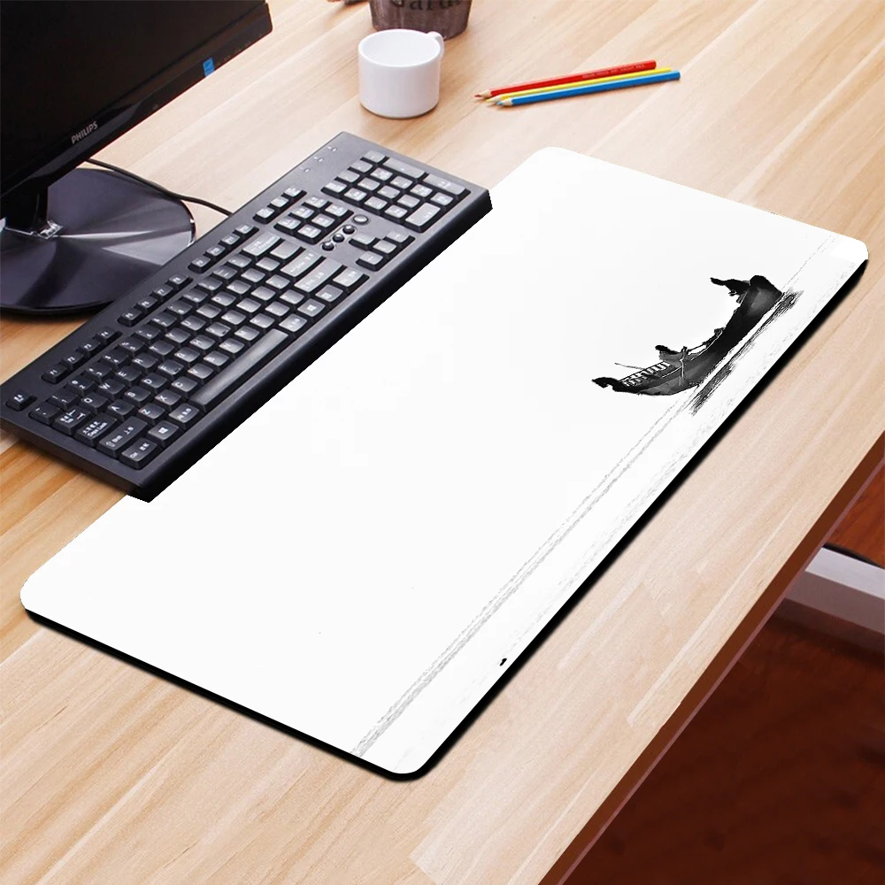 Ship with White Background Large Gaming Mouse Pad Computer Table  MousePad Locking Edge Rubber Gamer Desk Mat 80x30cm/90x40cm