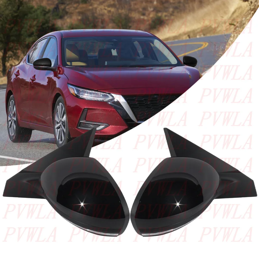 For Nissan Sentra 2020 2021 car accessories 7 Pin Pearl Black Heat Power Adjust Turn Signal Rear-View Mirror Assembly