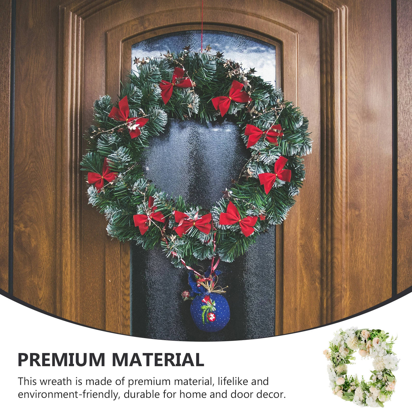 

Simulated Wreath Premium Plastic Elegant Garland Wedding Home Decoration Vivid Lifelike Hanging Pendant Festival Wall Showcase