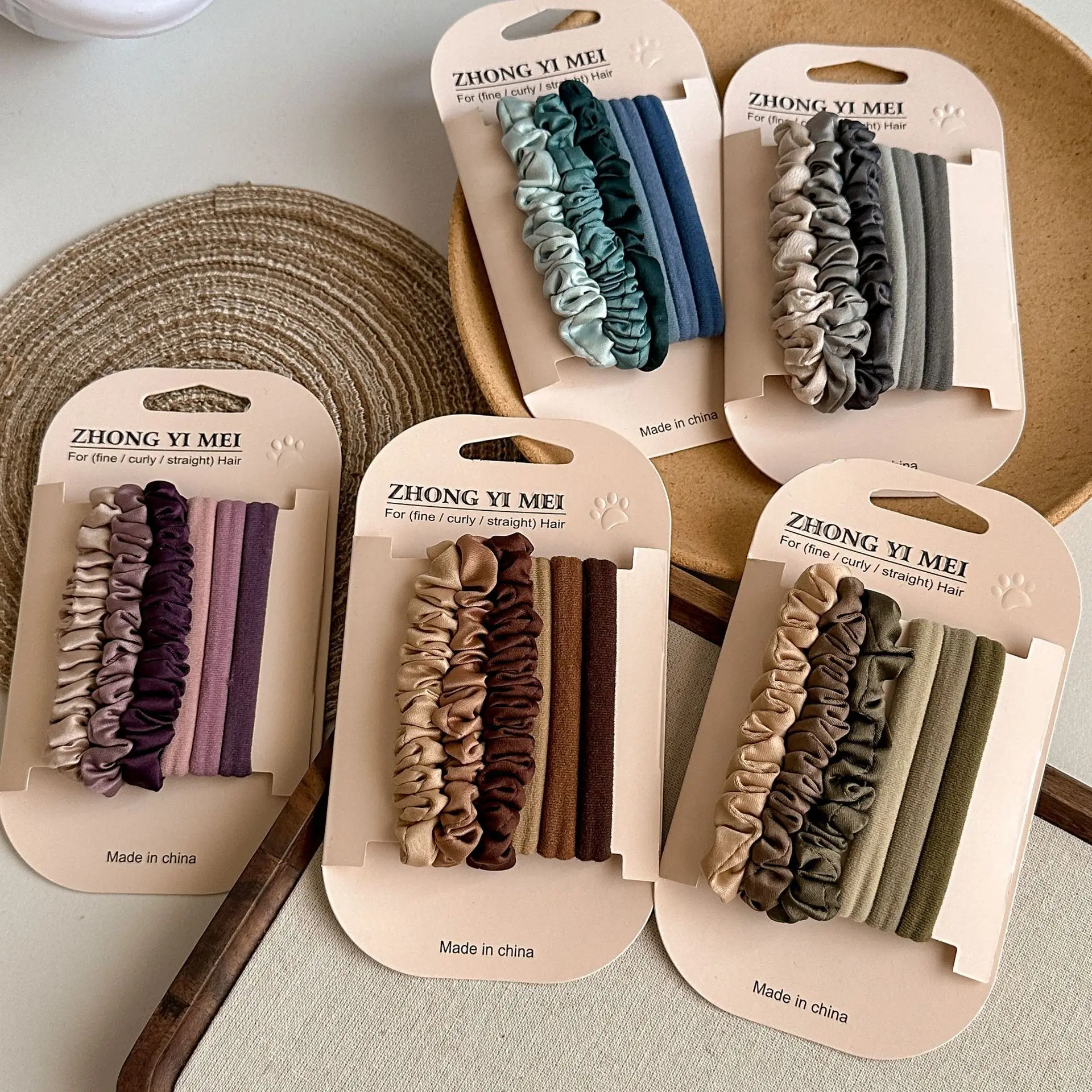 Einfache Haargummis für den Sommer - Japanischer und Koreanischer Stil Hochelastische Schmale Scrunchies für Frauen & Kinder