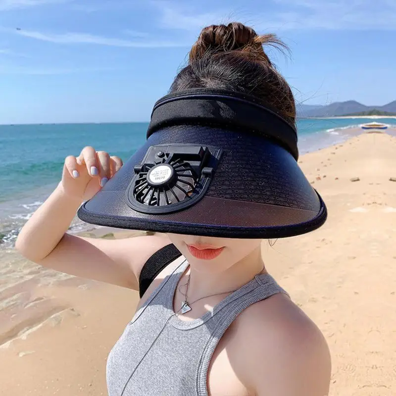 Sun Hat With Fan Sun Protection Hat With USB Rechargeable Fan UPF50 Beach Hat Fan Hat Empty Top Hat For Golf Hiking Outdoor