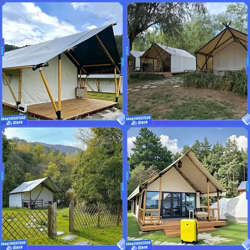 Heavy Duty Luxury Nomadic Canvas Tent Steel Frame PVC Coating Customizable for Garden Trade Shows Wooden Deck Insulation