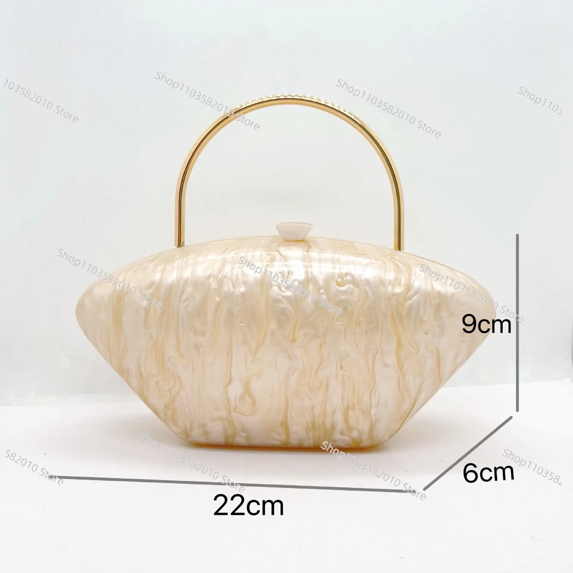 Women's Pressed Acrylic Dinner Bag Shoulder Crossbody Wedding Shell Color Handbag Fashion Trend