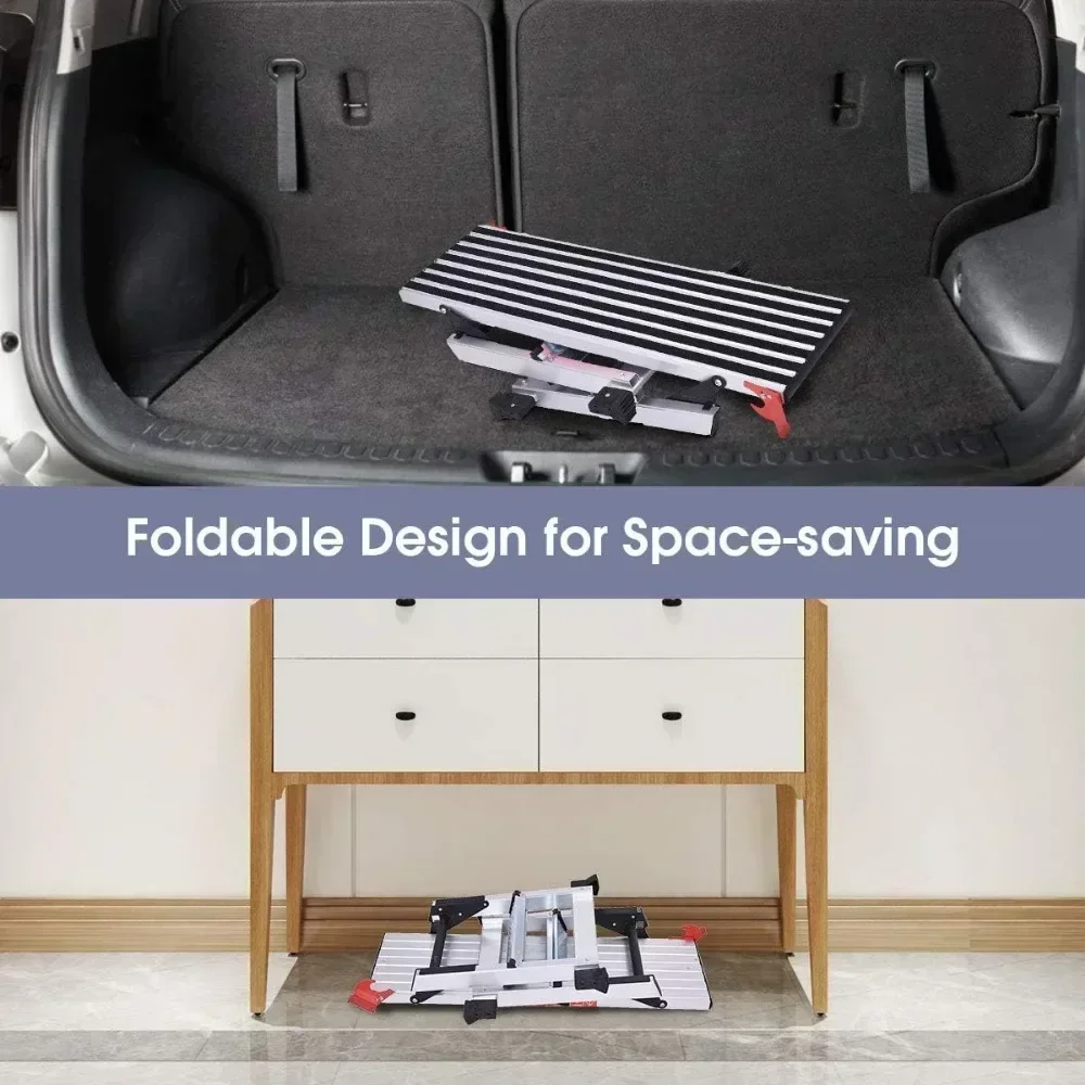 Aluminum Platform Non-Slip Folding Work Bench Drywall Stool Ladder 330lbs Capacity