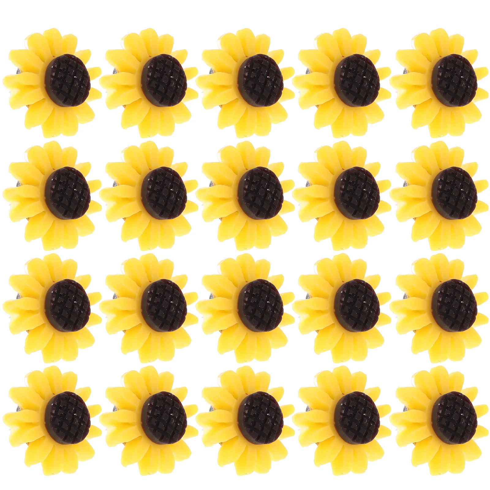

40Pcs Lovely Sunflower Push Pins Durable Resin Metal for Cork Board Art and Craft Projects Office Pin Push Pins