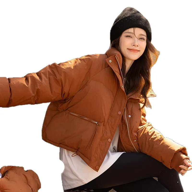 レディース ダウンジャケット 冬用 ショート丈 ホワイトダックダウン 中綿入りコート 韓国風 冬 カジュアル アウター 冬用コート JK-197