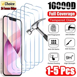 1-5Pcs Tempered Glass for IPhone 17 16 15 14 13 12 11 Pro Max Screen Protector for 12Mini 13Mini 7 8 14 Plus SE X XS XR Glass