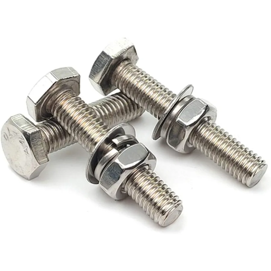 

10 комплектов 5 1618x11 2 шестигранных винтов из нержавеющей стали Болты Гайки Плоские комплекты Washe и Lock Washe 188 (304) Полностью тонкая нержавеющая сталь