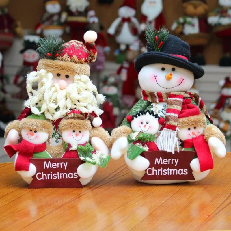 Lovable Christmas Decorations Home Height 30cm Santa Claus Snowman Dolls Children's Gifts Window Decorations Holiday Ornaments