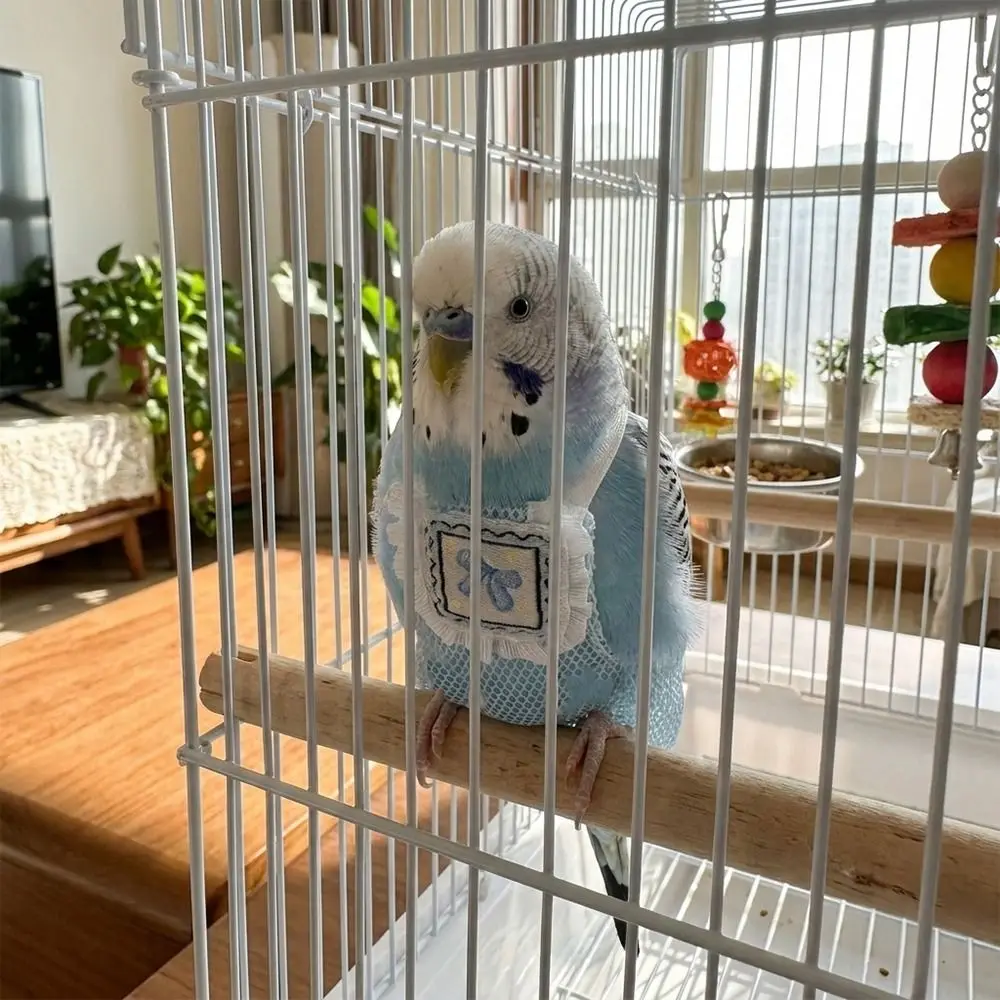 Breathable Mesh Pet Parrot Diaper Snap-Closure Cartoon Pattern Bird Flight Suits Adjustable Bird Vest Birds Supplies