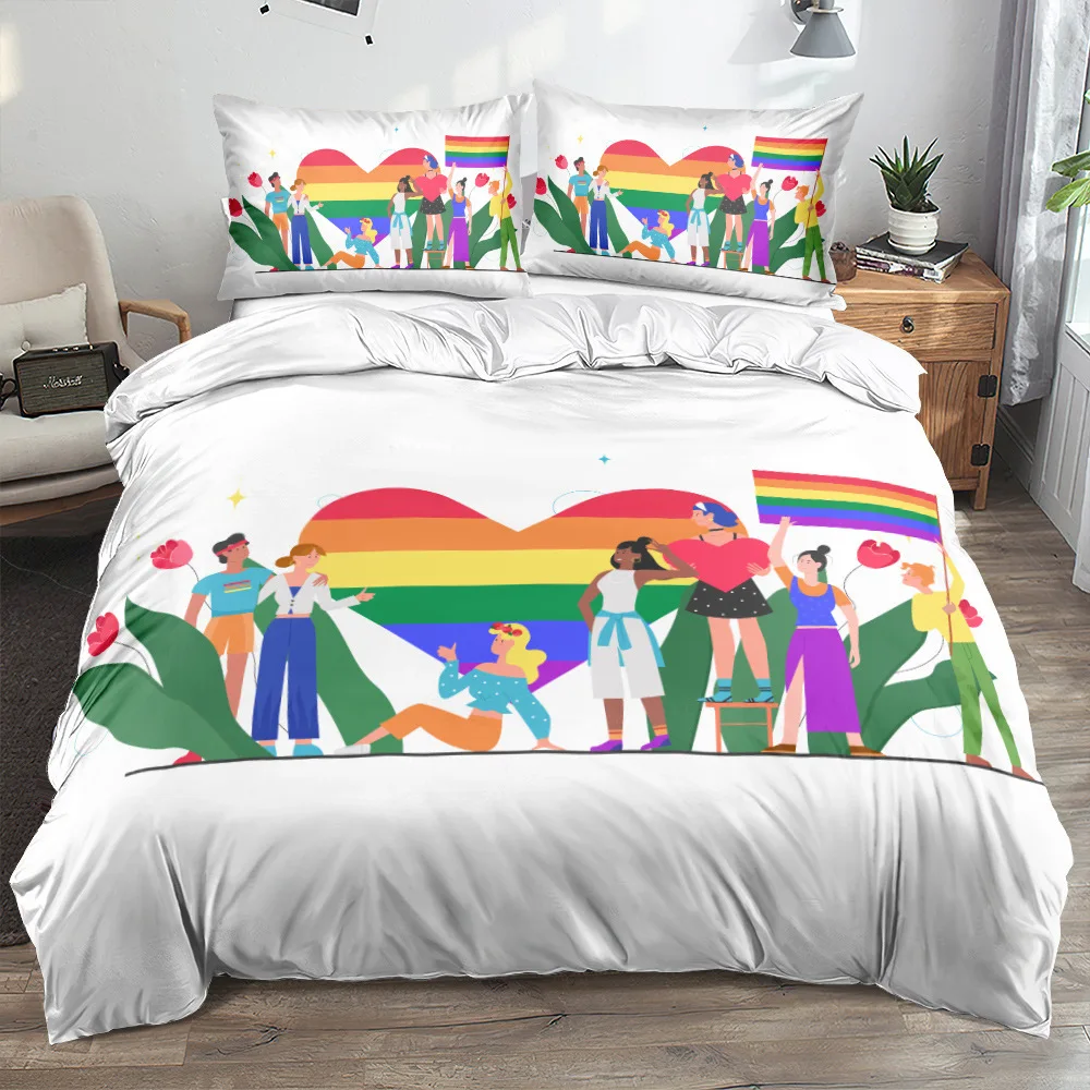 2/3pcs bedding set Digital Print Comfortable Duvet Cover for Home Bedroom Decoration, 1 Duvet Cover and 2pillowcase with Zippers