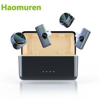 Haomuren Wireless Magnetic Button Lavalier Lapel Microphone for iPhone Android Phone Youtube Live Recording Interview Vlog M2