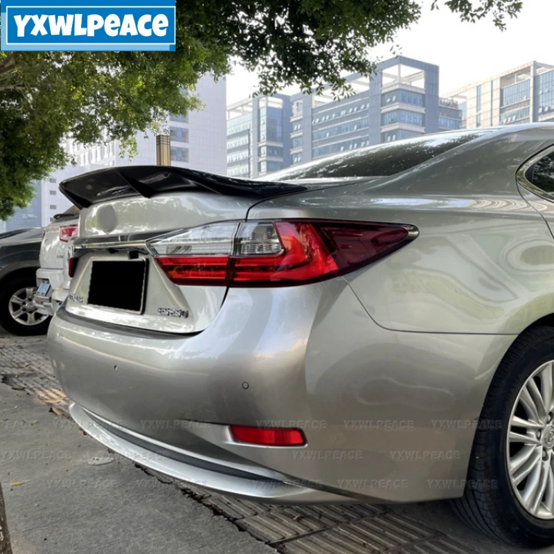 R Style Real Carbon Fiber Rear Trunk Lip Spoiler Wing Car Styling for LEXUS ES 2013 14 15 16 2017 ES250 ES300H ES350 ES200