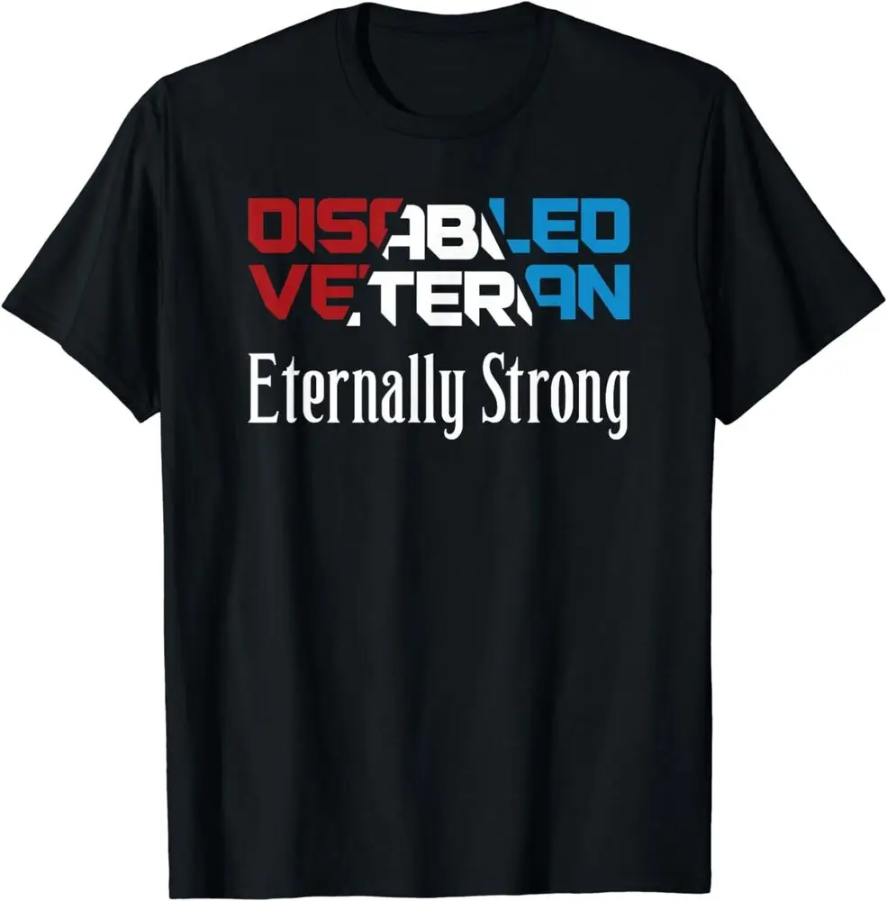 Disabled Veteran Red White Blue Patriotic Premium Tee T-Shirt  High Quality 100%Cotton Short Sleeve