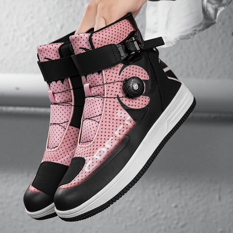 

Мотоциклетные защитные ботинки для верховой езды, повседневные унисекс, четырехсезонные высокие противоскользящие износостойкие дышащие велосипедные туфли для бездорожья