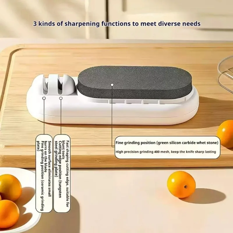 3-in-1 Professional Sharpening Stone, Quick Sharpener for Kitchen Knives & Scissors, Blade Opening Tool, Kitchen Gadget view 4