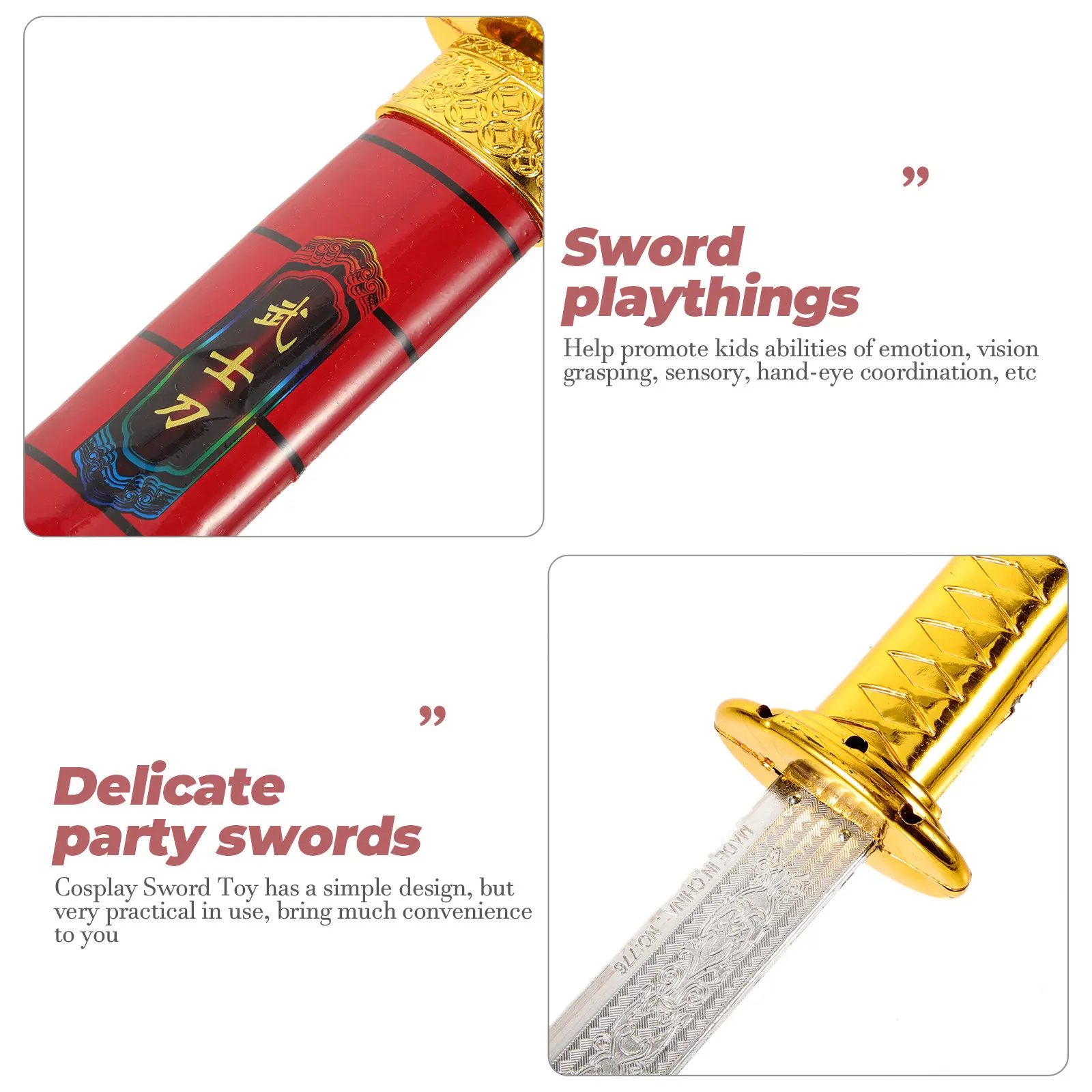 Cosplay Sword Prop Decorative Plastic Costume Accessory for Stage Performance Parties and Role Play