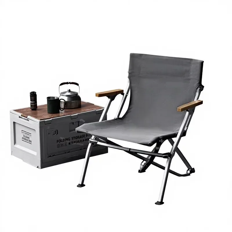 Portable Aluminum Alloy Folding Lounge Chair Adjustable Sealed High Backrest for Outdoor Camping Picnic Fishing Lunch Break