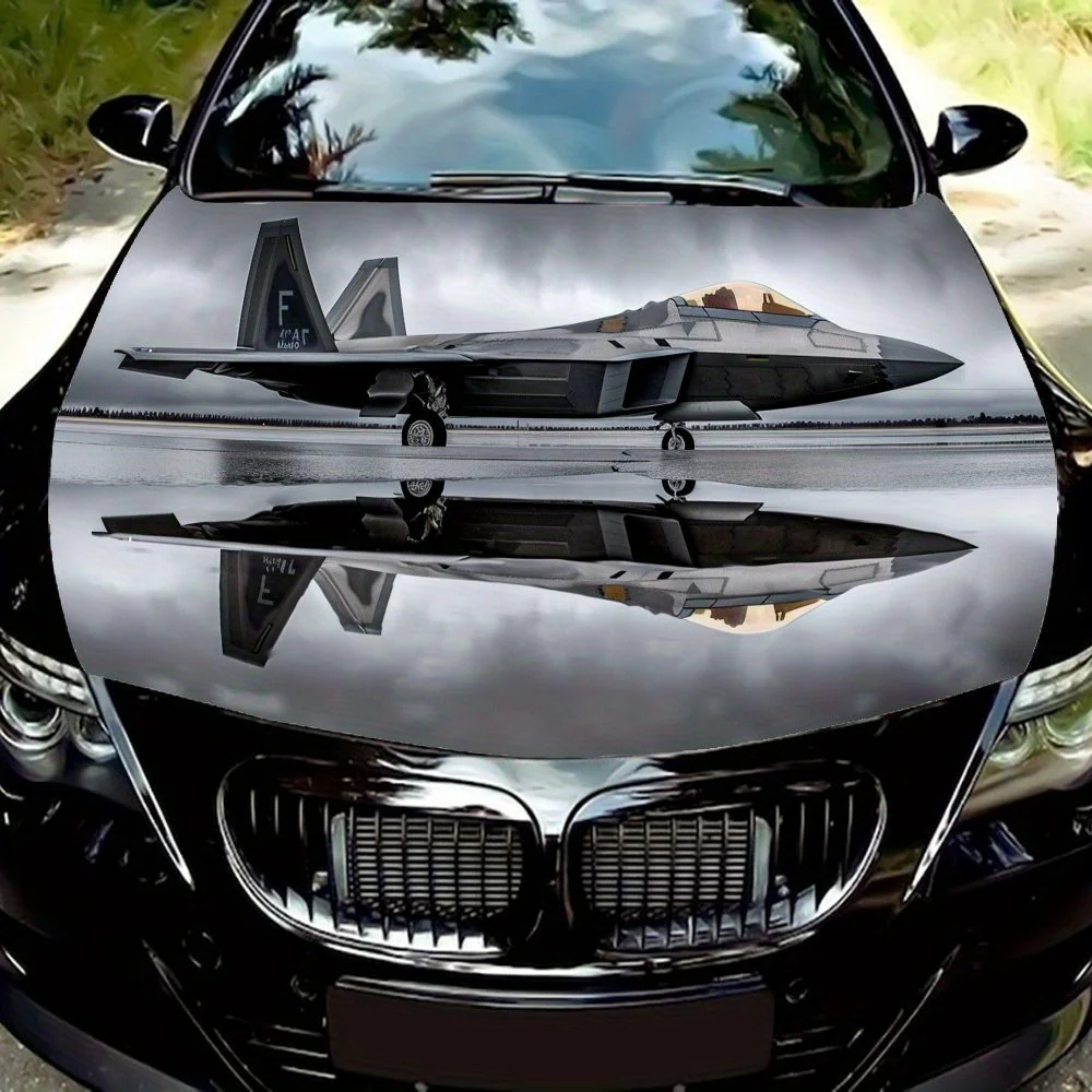 Desert - sea Sharp Shadow Fighter Pattern Car hood stickers, waterproof self-adhesive car vinyl stickers, car decoration protect