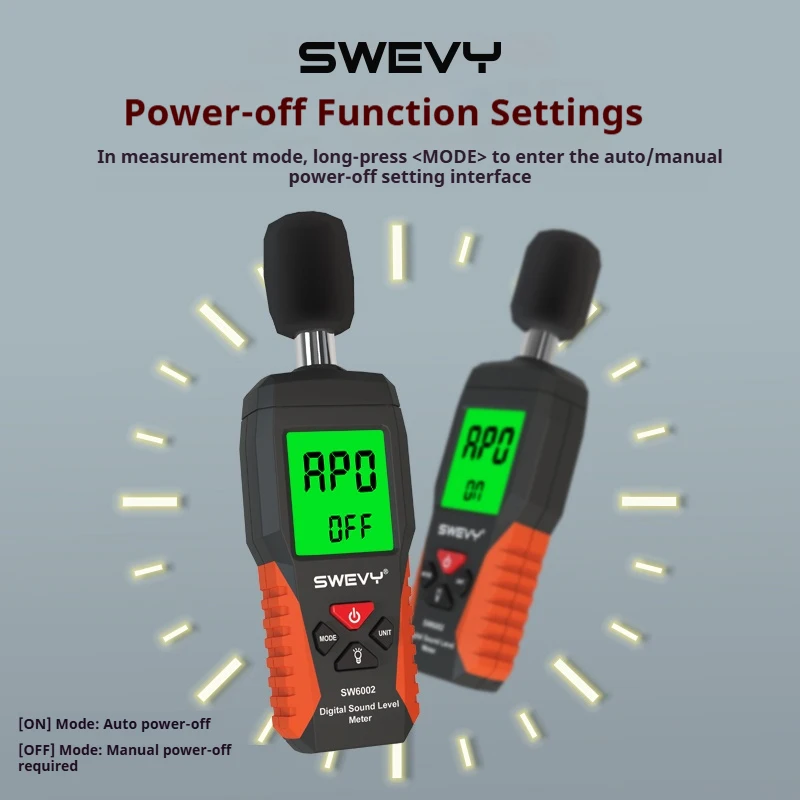 SWEVY Color Screen Portable Noise Measuring Device Home Sound Tester Detection Instrument 30-130db High Precision Decibel Meter