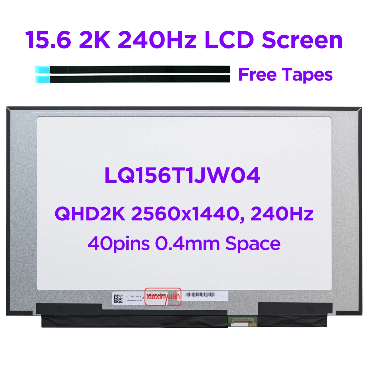 Painel de Exibição da Tela Lcd do Portátil 2k 240hz 156 2k Lq156t1jw03 Lq156t1jw04 Ne156qhm-nx1 Lp156qhg-spv1 Qhd2560x1440 40 Pinos Edp