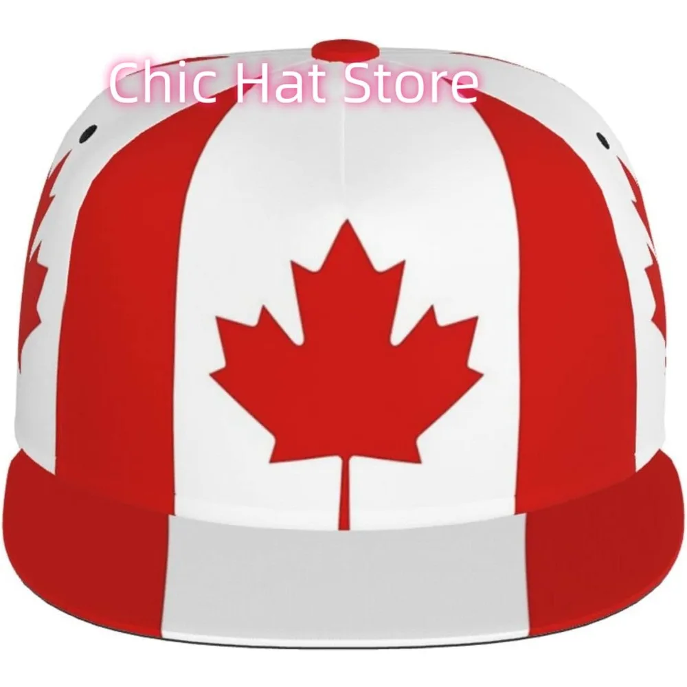 Canadian Fashion Flag Baseball Cap for Men Women Unisex Adjustable Trucker Hats Snapback Sun Hat Patriotic Flat Bill Brim Hats