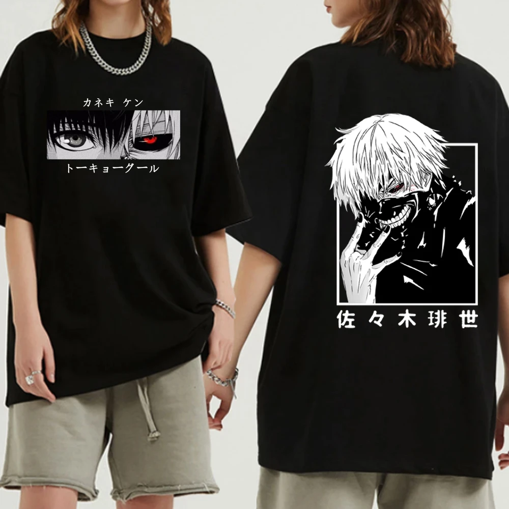 Anime Tokyo Ghoul Kaneki Ken Graphic Print T Shirt  Men Women Summer Tshirt Tshirts Hot Manga Tee Harajuku Unisex T-shirt