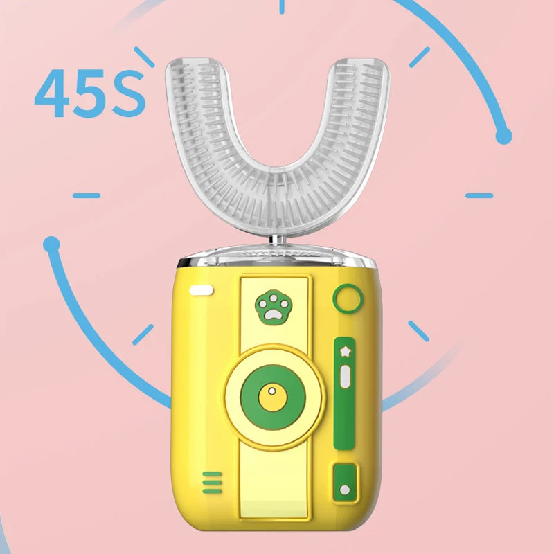 360 Degreed Sonic Electric Toothbrush for Children Adult U Type Automatic Silicone Teet Tooth Brushes Blue Light IPX7 Waterproof