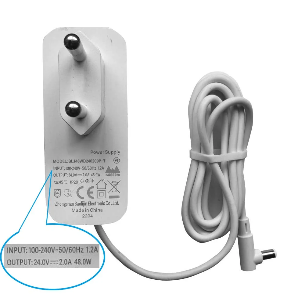 Replacement Power Adapter for Mi Smart Air Purifier 4 Lite Smartmi P2 Air Purifier Charger Power Cable 24V 2.0A