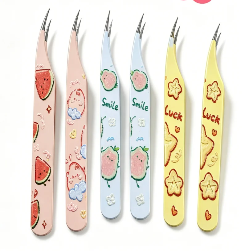 

Cute Cartoon Fruit Collage High Precision DIY Dolphin Tweezers Ultra Fine Hand Account Tools Landscape Stickers