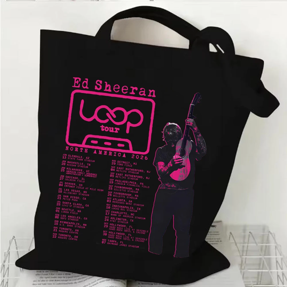 Ed Sheeran Loop Australia Tour 2026 Graphic Shopping Bag Canvas Shopper Bag Girl Shoulder Tote Bags