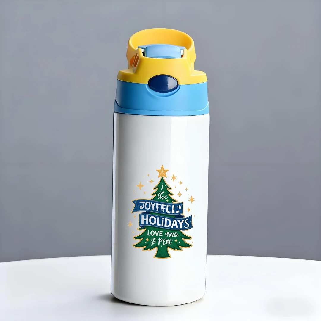 304 stainless steel thermal cup + Custom Christmas tree sticker + Children's straw cup + JOYFUL HOLIDAYS festive gift