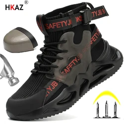 Fashion Men Work Boots Indestructible Safety Shoes Men Steel Toe Shoes Puncture-Proof Sneakers Male Footwear Shoes Work Shoes