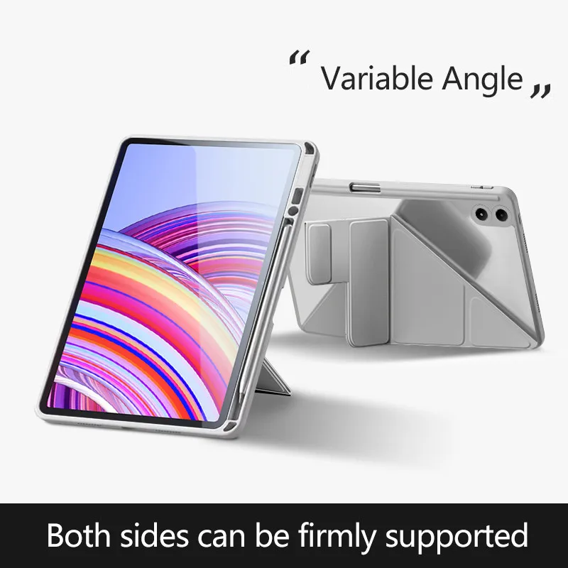 Y-Folding Deformable Acrylic Case For Xiaomi Poco Pad12.1inch 2024 6S Pro 12.4 5 6 Pro Redmi Pad SE 11 Pad10.61 With Pen Slot