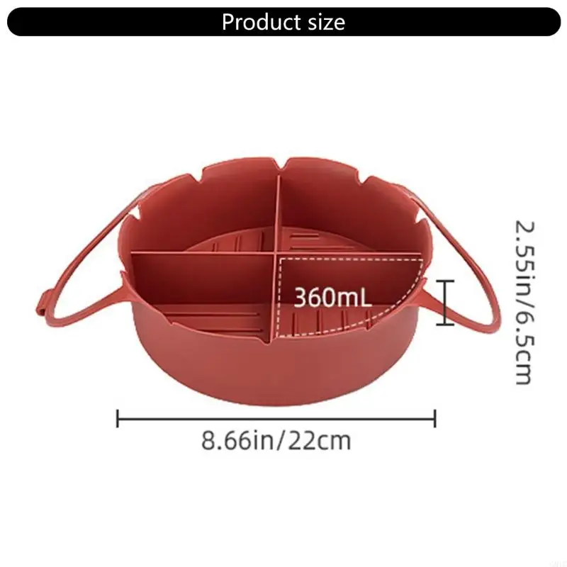 G8TC ครัวทอดในครัวเรือนแผ่นซิลิโคนแอร์หม้อทอดตะกร้าชามชามสำหรับทำอาหาร