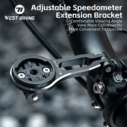 WEST BIKING Bicycle Aluminium Alloy Computer Mount Adjustable Bike Speedometer Extension Holder For Garmin Bryton Mount Base