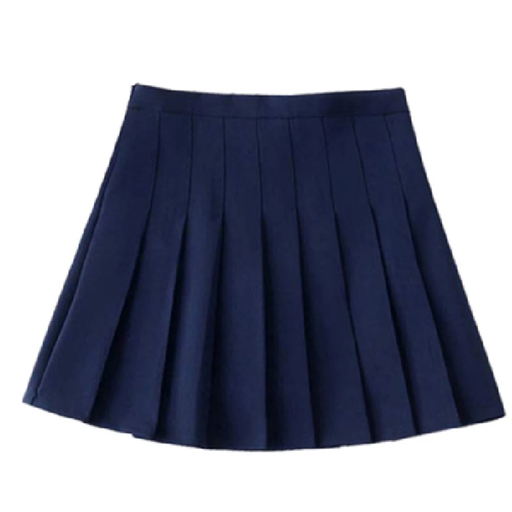 

All Match Skirt Button Skirt Polyester Fabric Regular Length Casual Pleated Skirt Outfit Emo Clothing Casual Dress